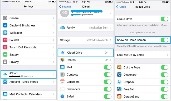 Почему в айклауд не все фото. Меню ICLOUD на iphone. ICLOUD В меню настроек. Настройки ICLOUD Drive. ICLOUD где находится в айфоне.