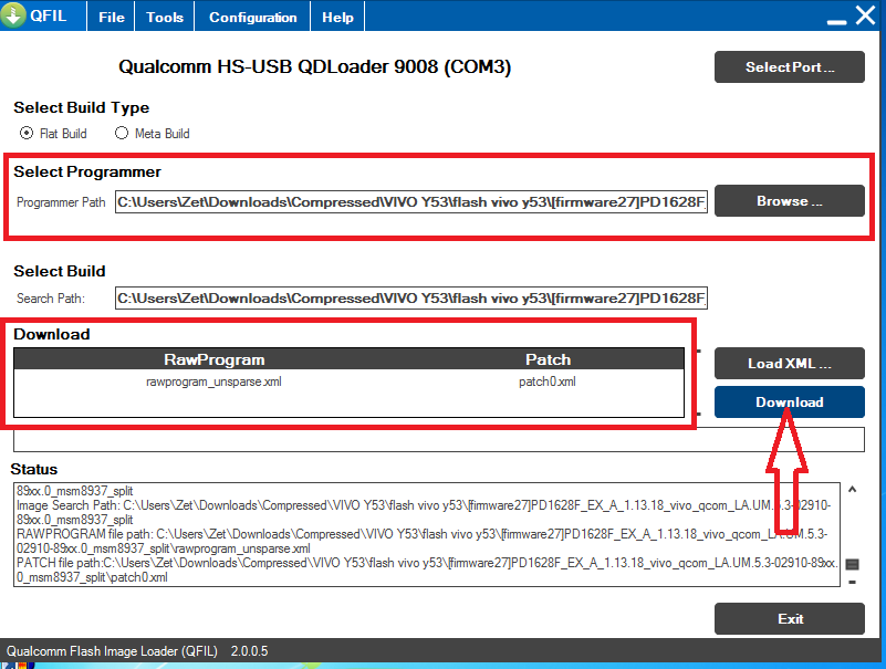 Qfil прошивка. QFIL Flash Tool как пользоваться.