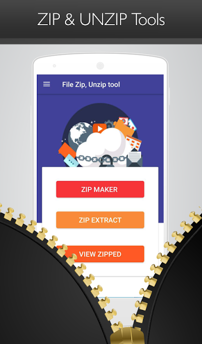 Zip Tool. Unzip.