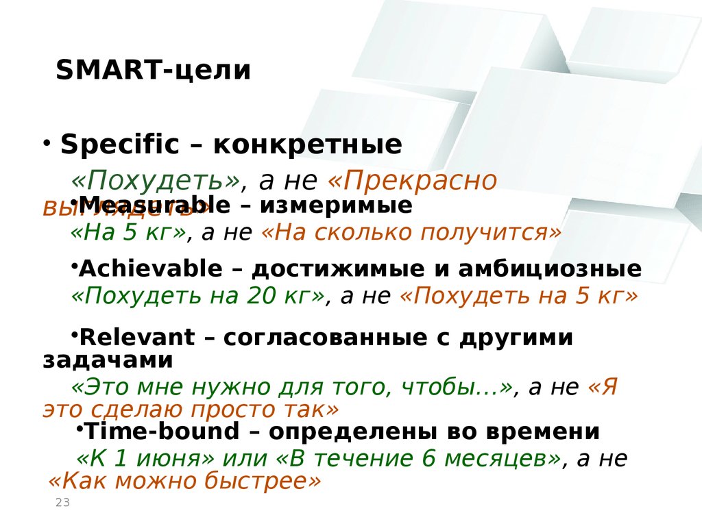 Презентация smart цели