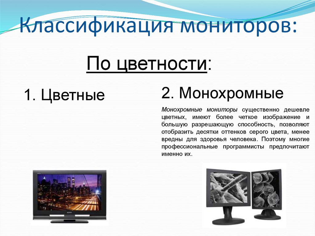 Картинки виды мониторов