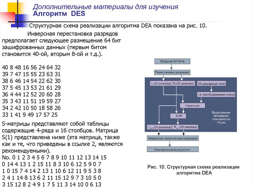 Des является