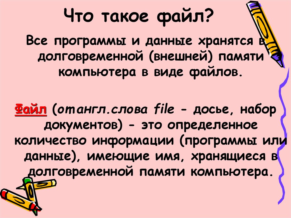 Что такое файл. Файл. Фал. Фа. Фай.