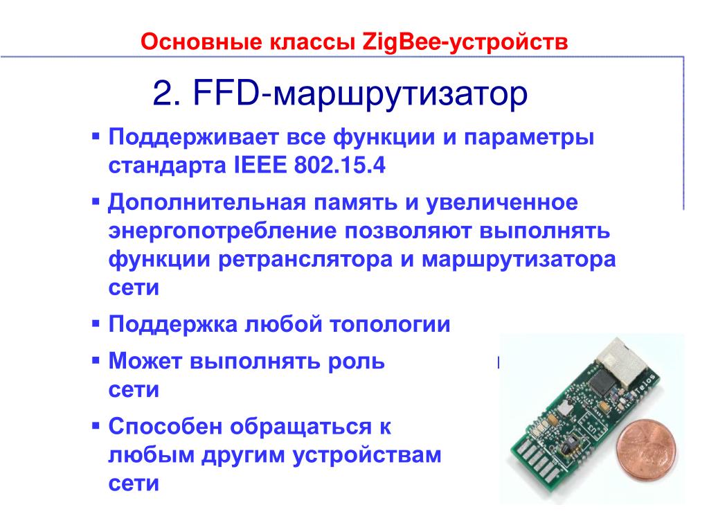 Дополнительная память. Устройства поддерживающие ZIGBEE. IEEE 802.15.4 (ZIGBEE). Презентация на тему ZIGBEE.