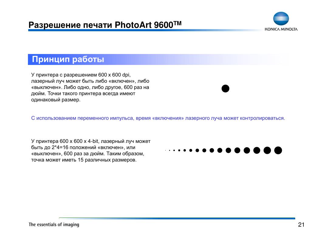 Разрешение печатного изображения принтера измеряется в