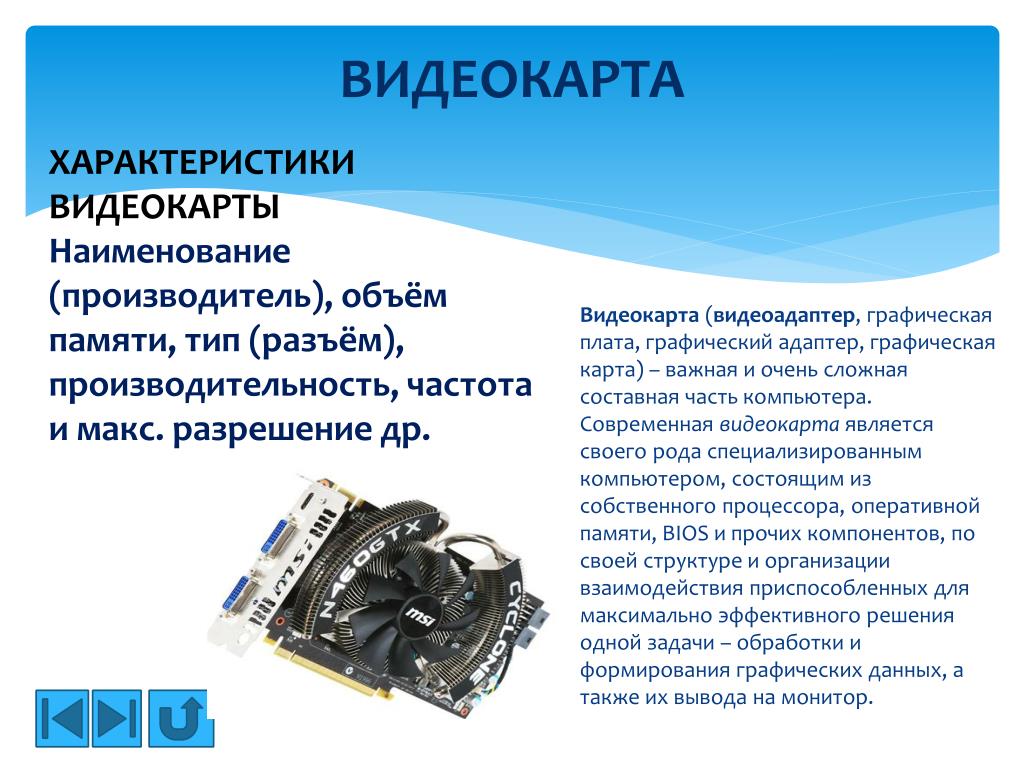 Презентация по информатике 7 класс видеокарта