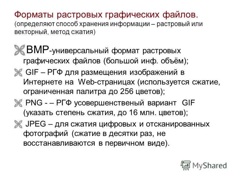 Для хранения сжатого растрового изображения. Форматы растровых графических файлов. Форматы хранения графических файлов. Форматы хранения растровой графики. Форматы хранения растровых изображений.