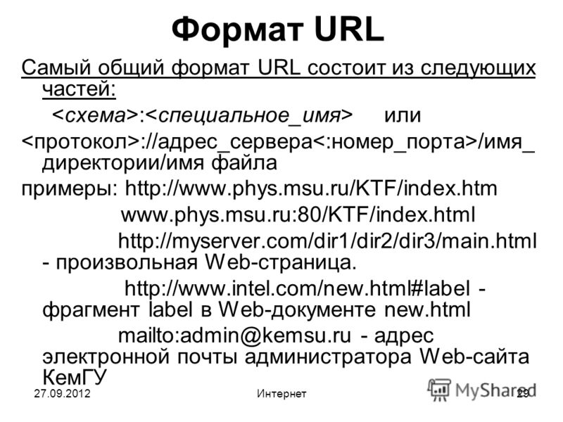 Схема url адрес