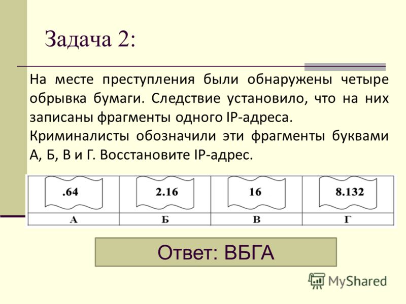 Фрагменты интернет адреса