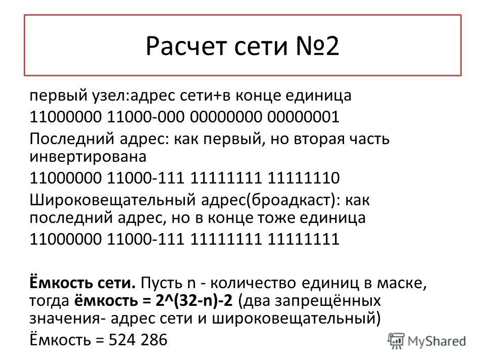 Сетевой адрес 24