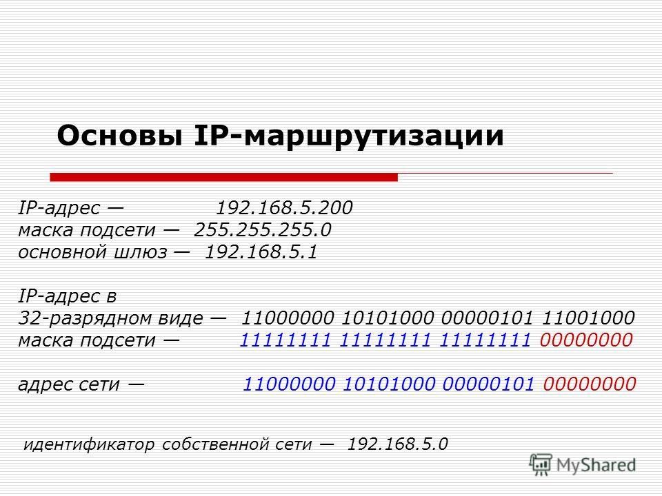 Адрес сети в десятичном виде