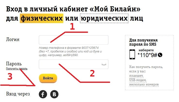 Как активировать сим карту билайн на телефоне. Зайти в личный кабинет Билайн.