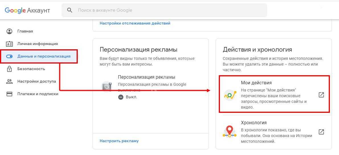 Удаленные действия. Удаление истории поиска в Google. Персонализация гугл аккаунта. Гугл история местоположений. Данные и Персонализация гугл.