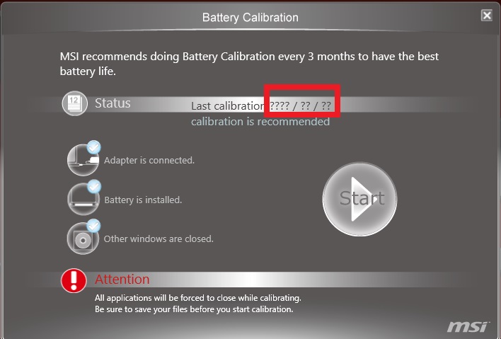 Калибровка батареи. MSI Battery Calibration. Калибровка аккумулятора ноутбука MSI. Калибровка батареи MSI. MSI калибровка аккумулятора.