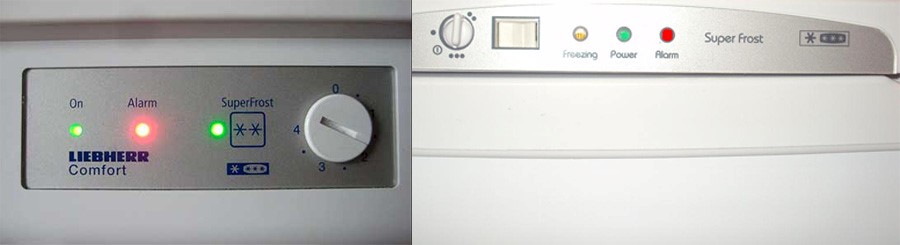 Морозильная камера горит внимание. Холодильник Bosch кнопка Alarm. Холодильник бош Alarm off. Холодильник бош горит красная лампочка. Холодильник Либхер сигнал Alarm.