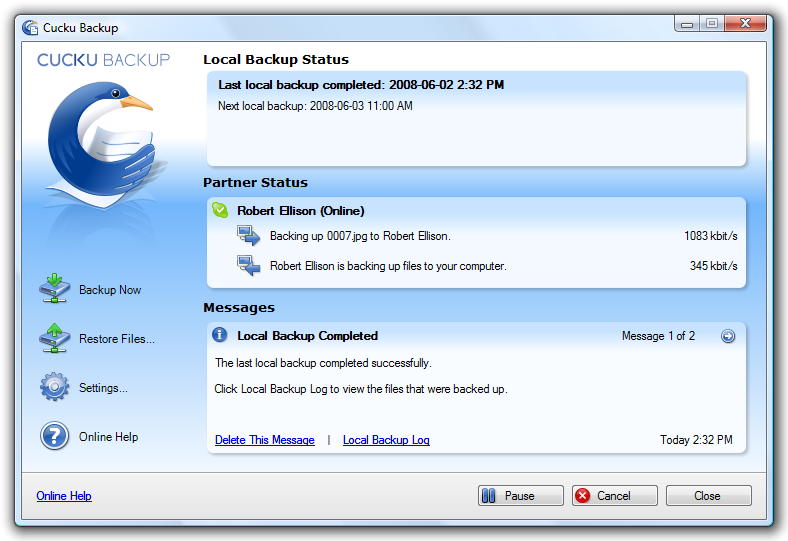 Windows 7 Backup program. Backup local. Need Backup. Cobain Backup Programm.