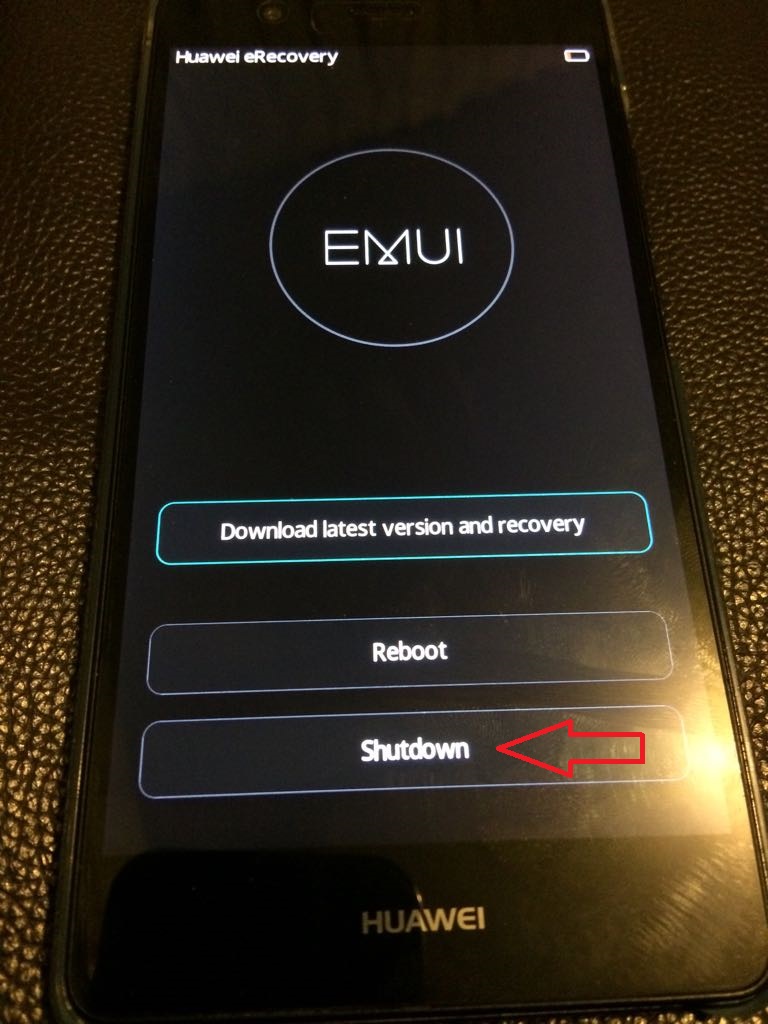 Как выйти из huawei erecovery