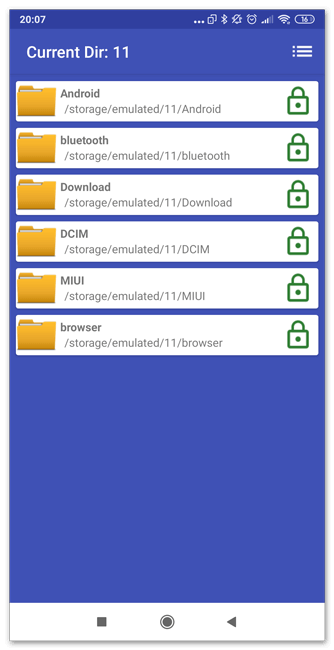 Интерфейс приложения File & Folder Secure для Android Интерфейс приложения File & Folder Secure для Android