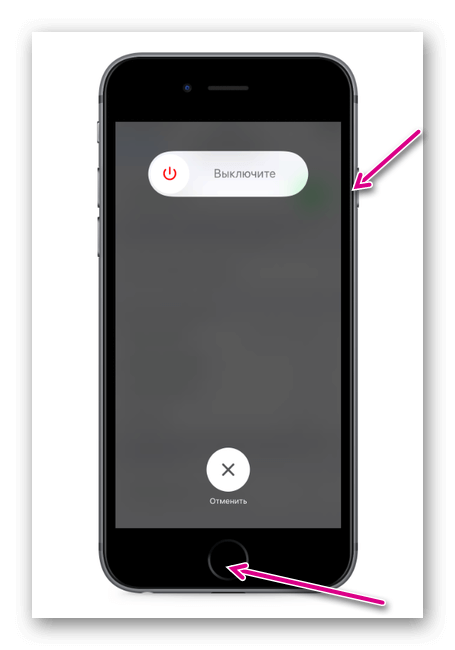 выключение айфон 6 и 6s