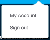 My Account and Sign out menu