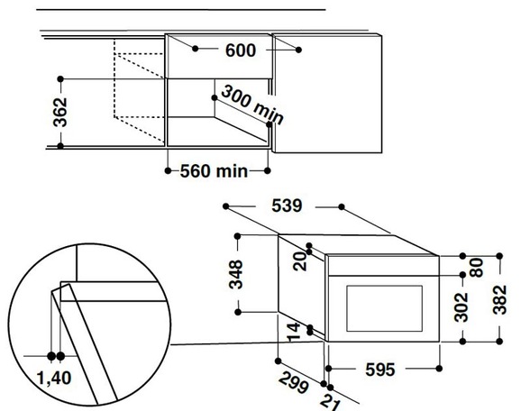 Встраиваемая микроволновая печь dexp b25bbdwg схема встраивания