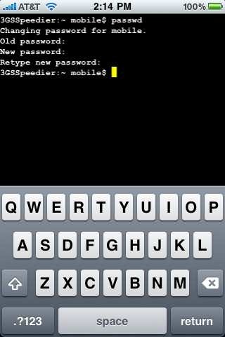 change iphone root password