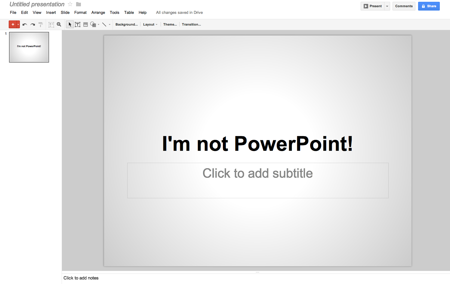 Google Drive Presentations: one of the best free Powerpoint alternative