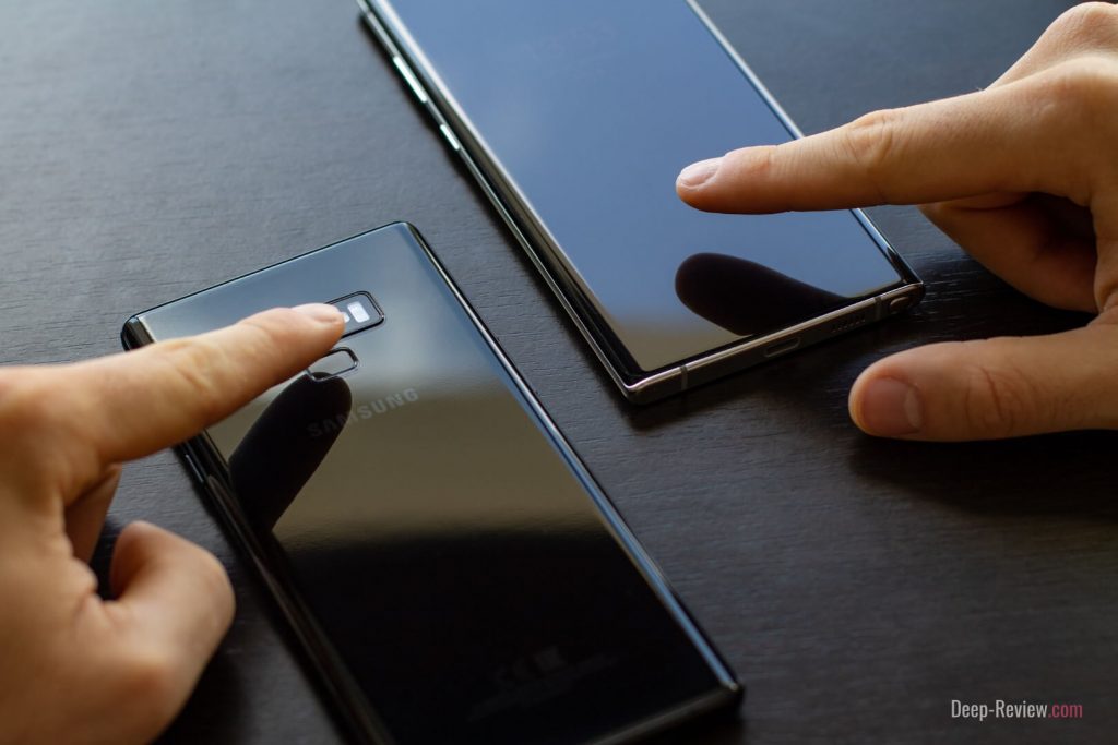 сканеры отпечатков пальцев на Galaxy Note10+ и Galaxy Note 9