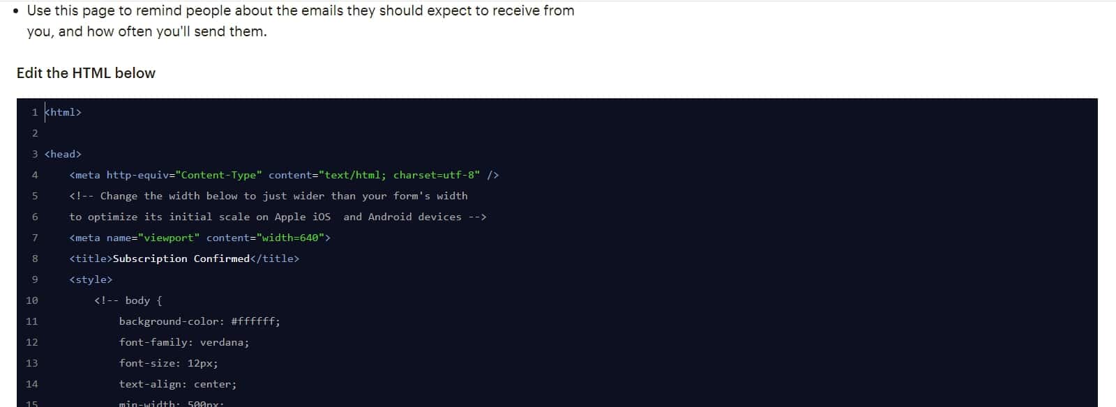 Добавляем ссылку в код в MailChimp