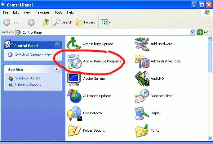 Как удалить ненужные программы с компьютера:Windows XP