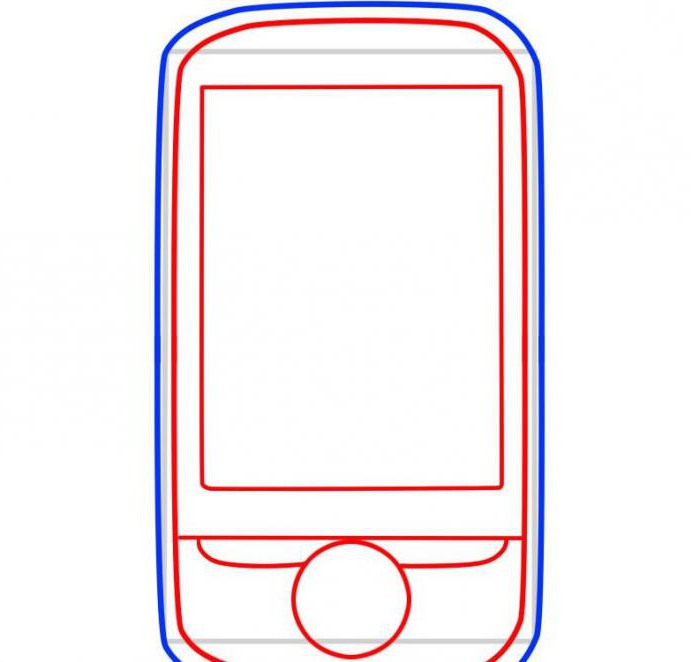 как нарисовать телефон поэтапно