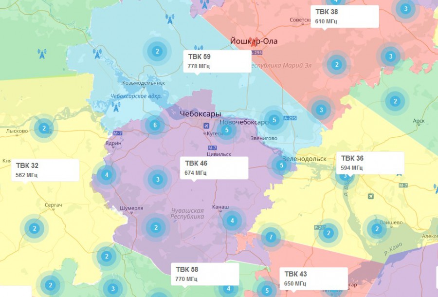 Карта покрытия двб т2