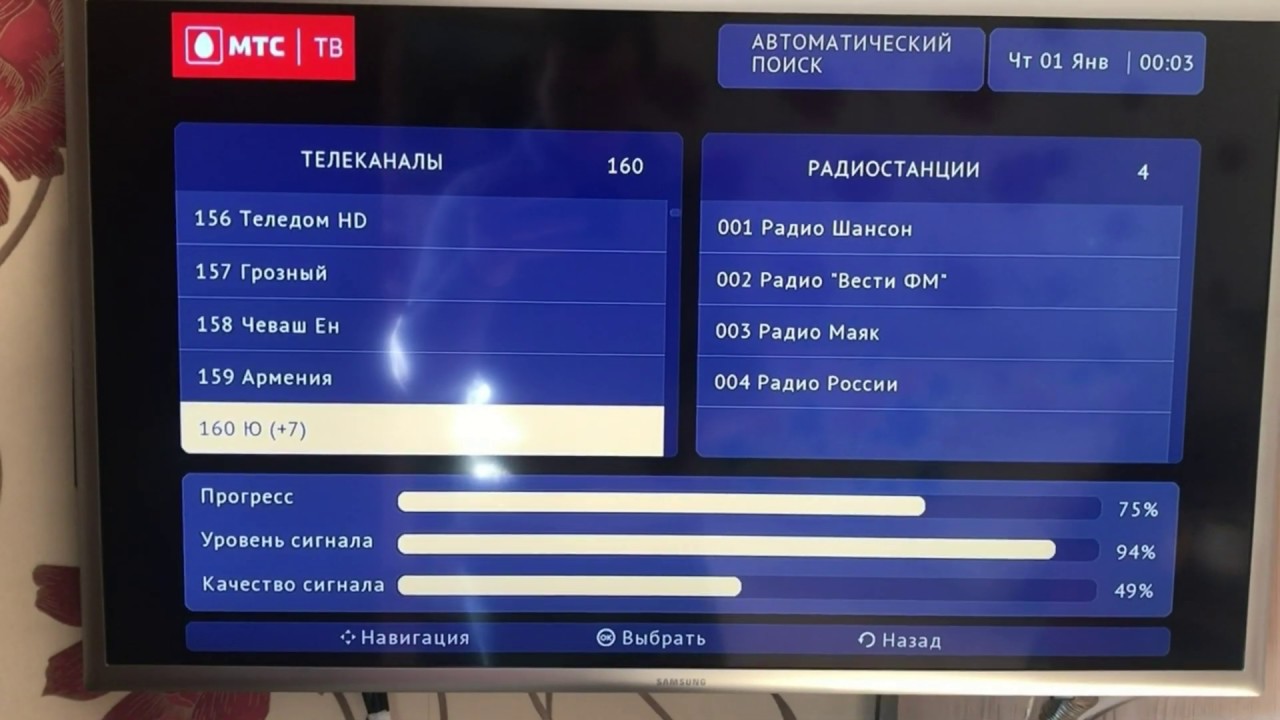 Спутниковое телевидение мтс россия 1