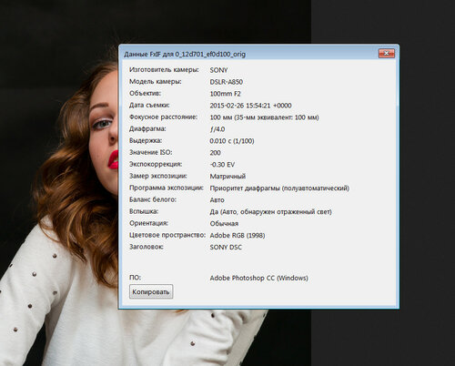 Метаданные по фото как посмотреть