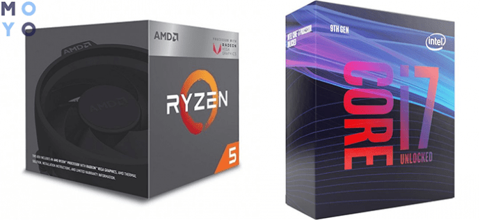  процессоры AMD Ryzen 5 2400G и Intel Core i7-9700K для игровых сборок