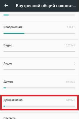 данные кэша