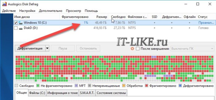 Анализ и карта диска