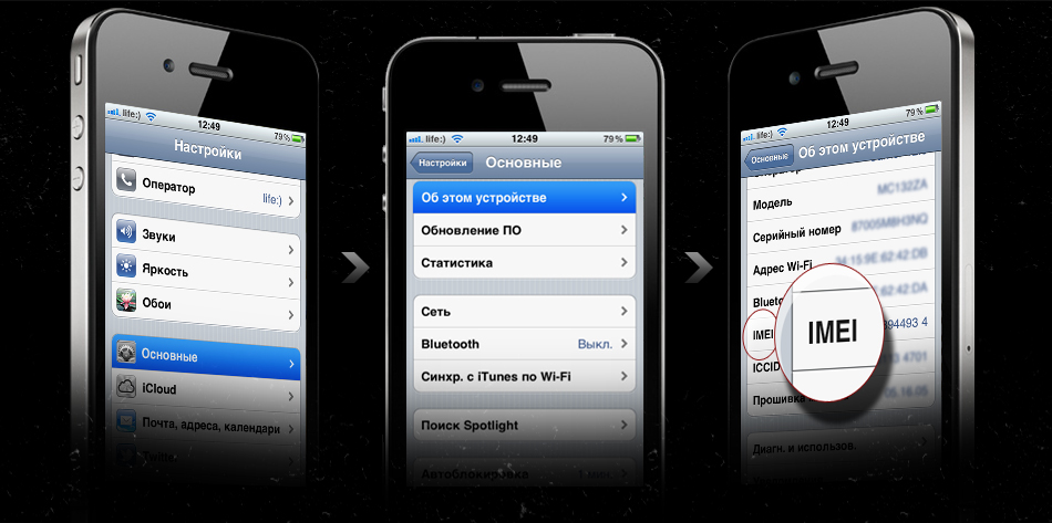 imei в настройках iphone