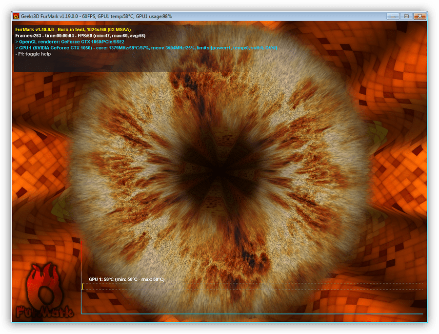 Проверка стабильности видеокарты в программе FurMark