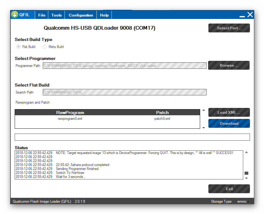 Прошивка мобильных устройств на базе Android в программе Qualcomm Flash Image Loader (QFIL)