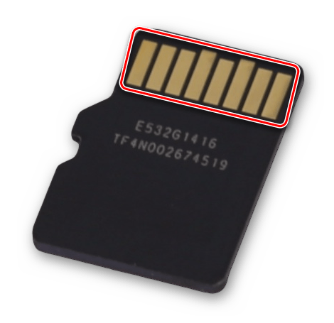 Очистка контактов карты памяти SD microSD