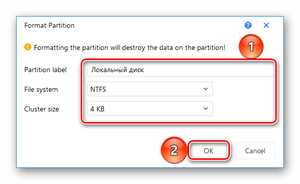 Форматирование диска в программе EaseUS Partition Master