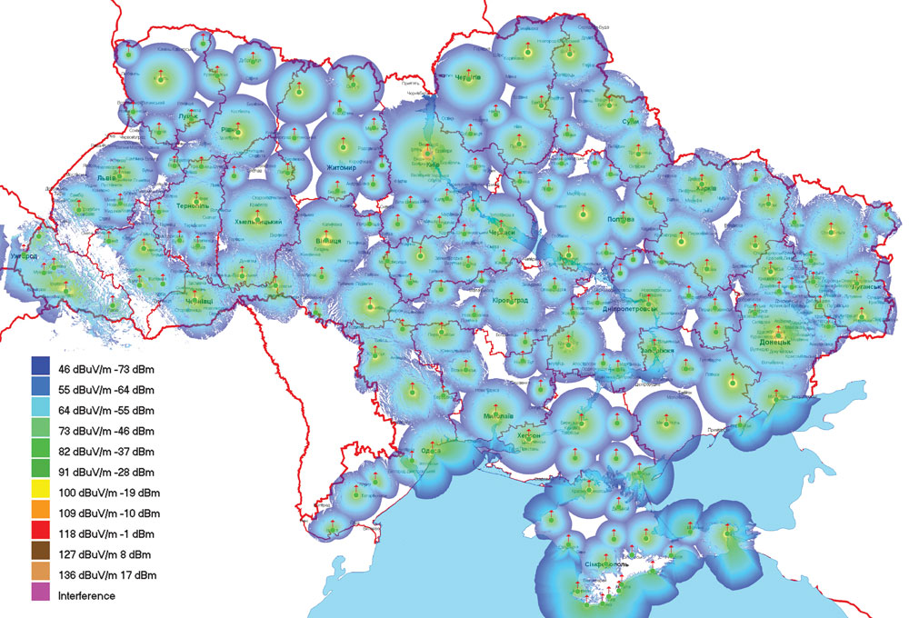 Карта покрытия тв