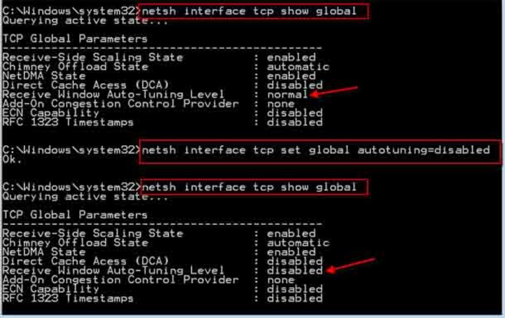 Netsh interface tcp