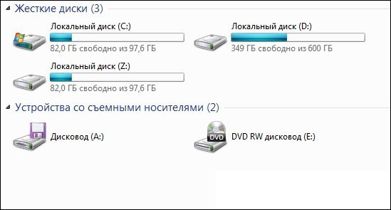 Локальные диски в Windows