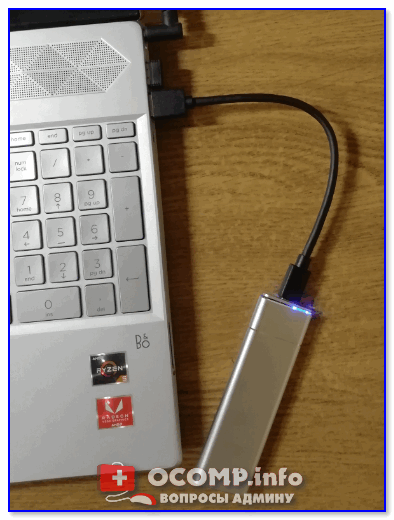 Диск подключен к USB