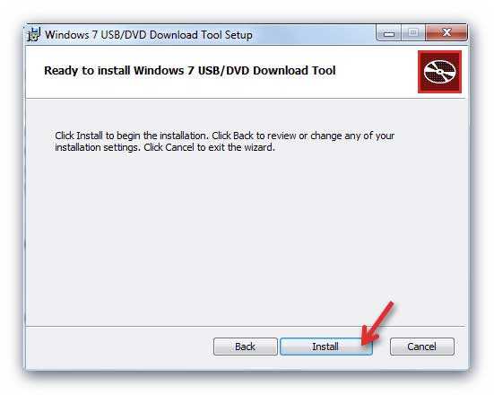 установка Windows USB/DVD Download Tool