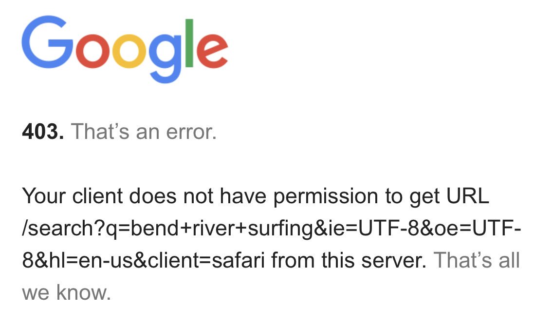 Google errors