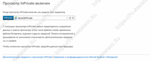 Режим инкогнито в IE 