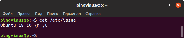 cat /etc/issue Linux